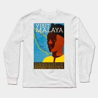 Vintage Travel - Visit Malaya Long Sleeve T-Shirt